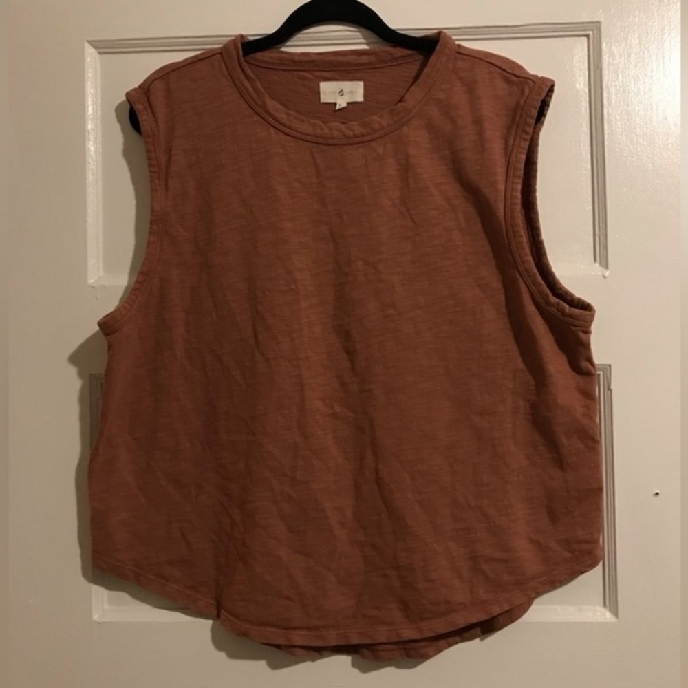 Lou & Grey Burnt Orange Scoop Crop Top Tank